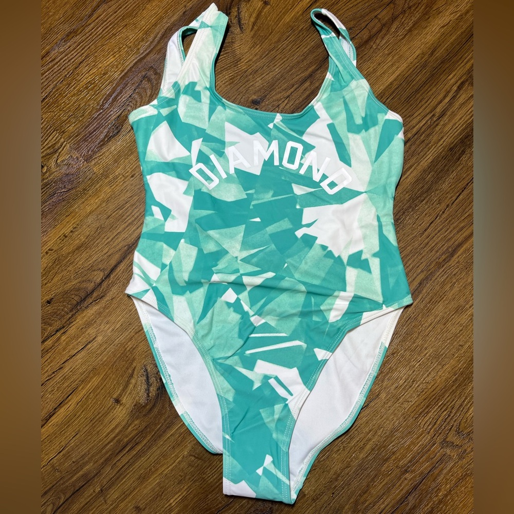 Women’s Diamond Supply Co Simplicity Bathing Suit Large One Piece Teal $70 (B4)